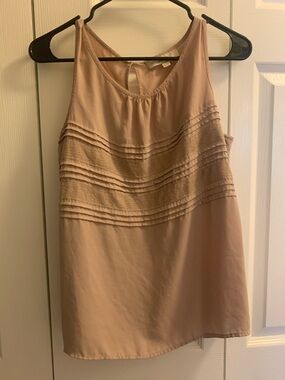 LOFT Blush Pink Sleeveless Pintuck Detail Tank